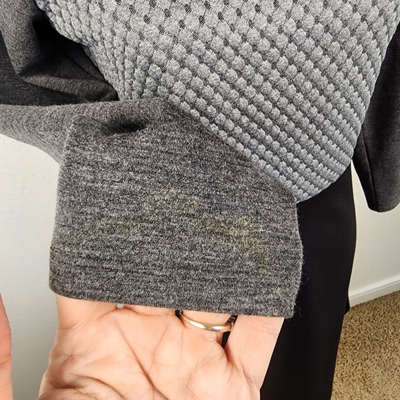 Ann Taylor Loft Gray and Black Color Block Textured A-Line Dress Size 2 - Picture 8 of 11